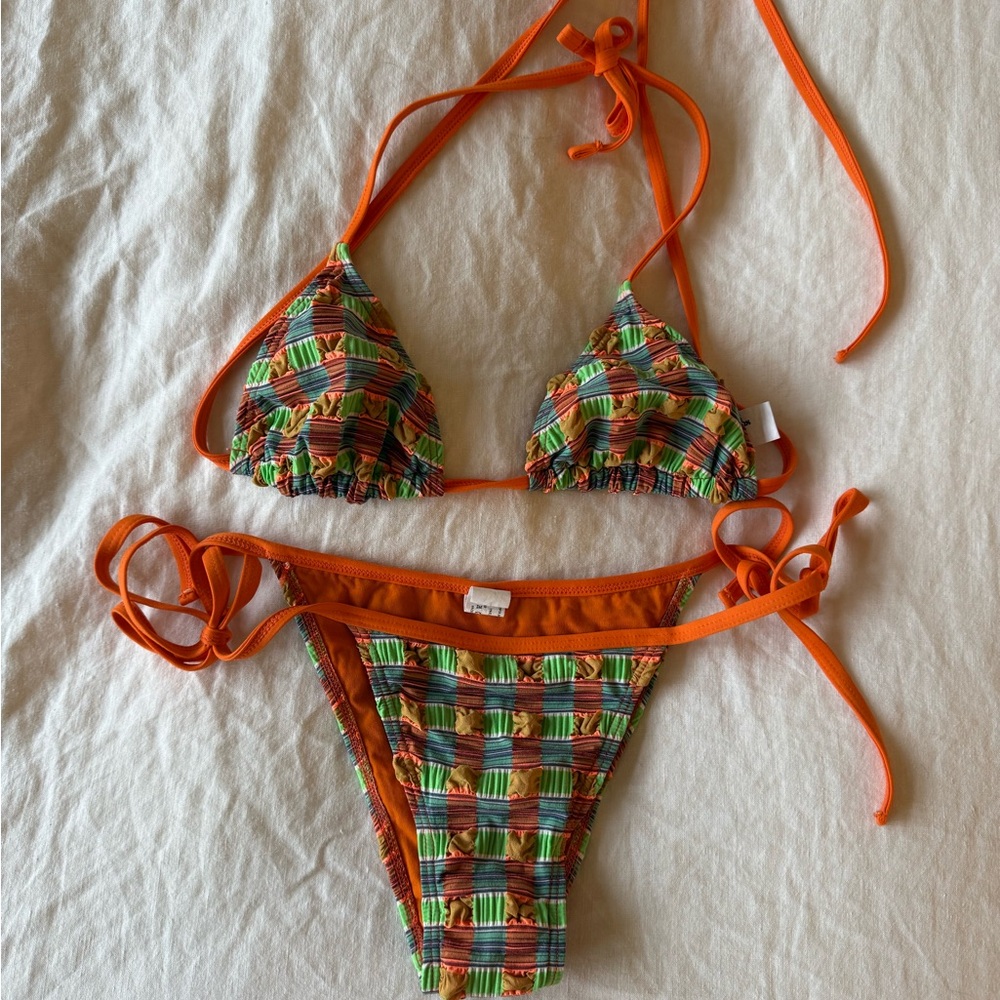 Colorful Plaid Bikini Set